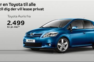 Toyota Auris tilbud fra 2.499 kr. om måneden