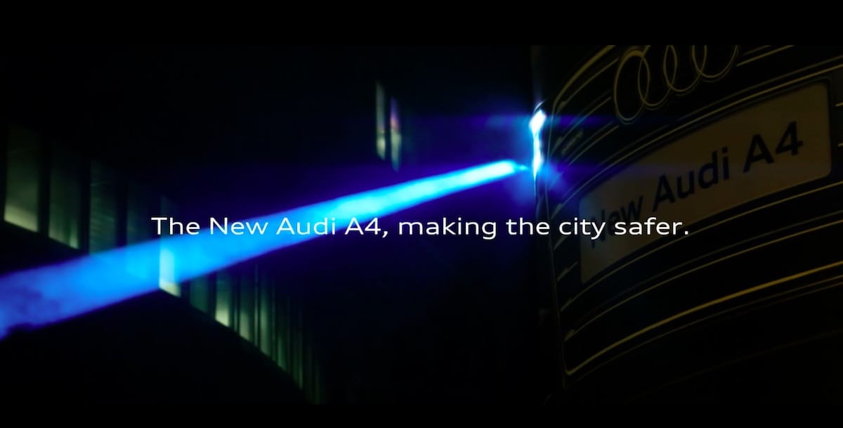 Video: Audi A4 Matrix LED-lygter lyser Bruxelles op